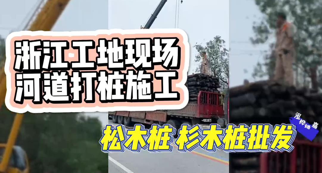 木樁廠家承接松木樁、杉木樁工地施工與批發(fā)視頻